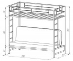 Двухъярусная кровать с диваном Мадлен белая